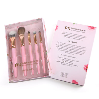 Bdellium Tools Pink Golden Triangle Face & Eyes Set Face Brushes