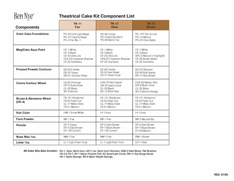 Ben Nye Theatrical Cake Kit