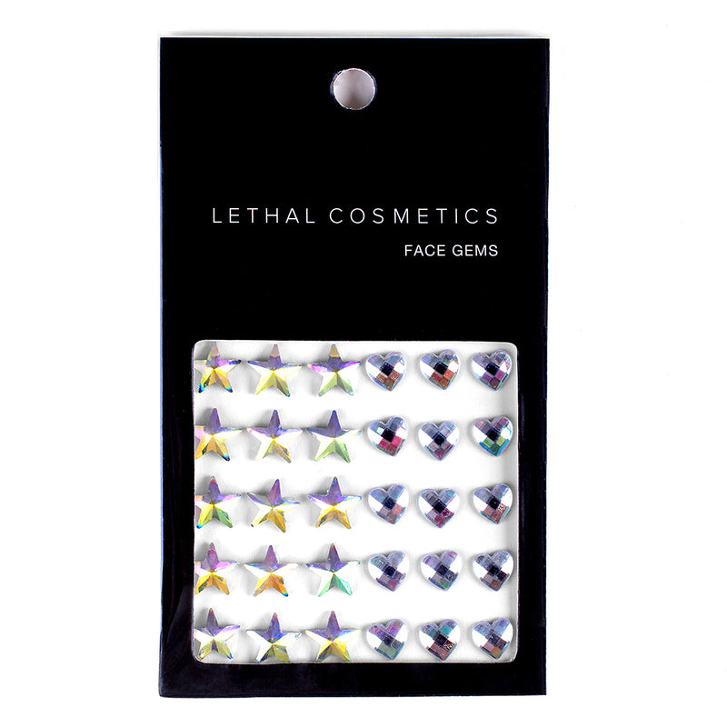 Lethal Cosmetics Stars + Hearts Face Gems Face Gems   