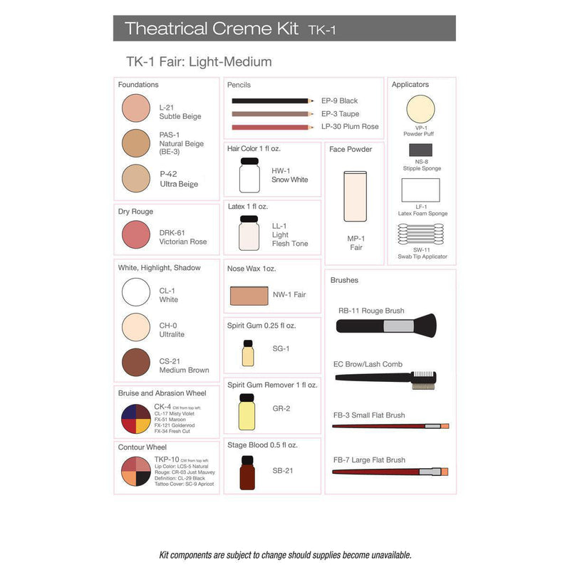 Ben Nye Theatrical Creme Makeup Kit Makeup Kits   