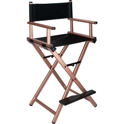 Just Case Aluminum Director Folding Portable Makeup Artist Chair Chairs Rose Gold  