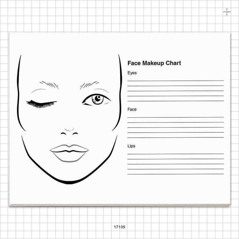 Camera Ready 50 Sheet Face Chart Pad Face Charts   