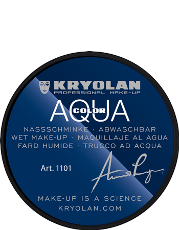 Kryolan Aquacolor 8ml Water Activated Makeup Deep Black (Aquacolor)  