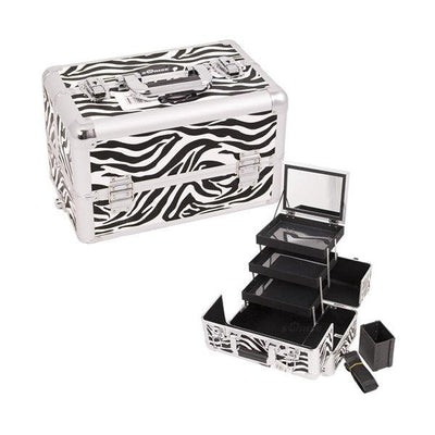 Just Case Pro Makeup Case E3305 Makeup Cases Zebra White (E3305ZBWH)  