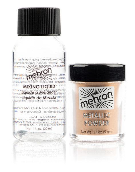Mehron Metallic Powder with Mixing Liquid Pigment Gold (129-ML-GD)  