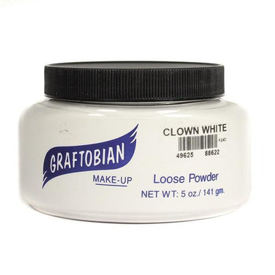 Graftobian Pro Setting Powder Loose Powder 5 oz. Jumbo Bulk Tub Clown White 