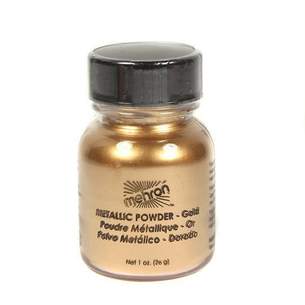 Mehron Makeup Metallic Powder (.17 Ounce) with Mixing Liquid (1 oz) read  discrip