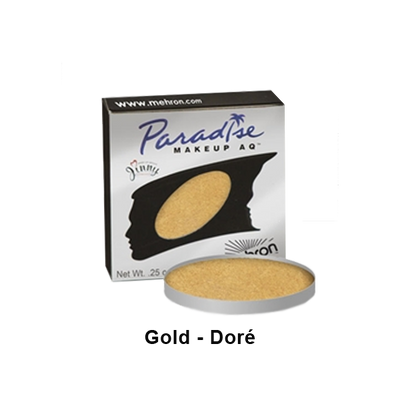 Mehron Paradise Cake Makeup AQ - Single Refill Water Activated Refills Brilliant Gold - Dore (801-BGD)  