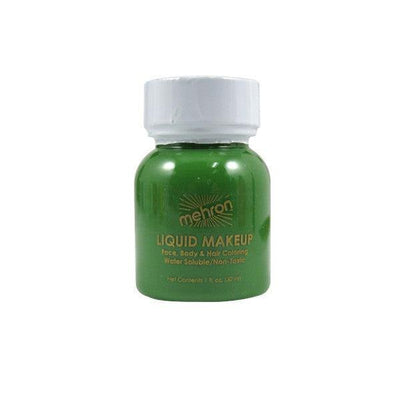 Mehron Liquid Makeup for Face Body and Hair FX Makeup 1oz w/ Brush Green 