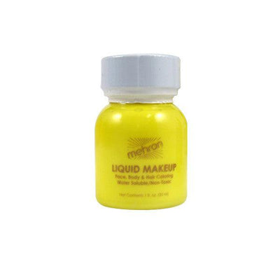 Mehron Liquid Makeup for Face Body and Hair FX Makeup 1oz w/ Brush Yellow 
