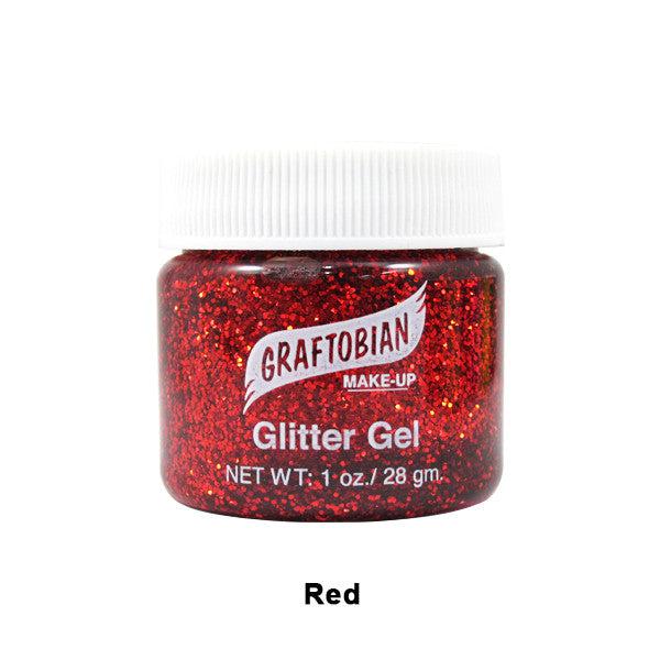 Graftobian Glitter Gel For Skin 1oz. Glitter Red (88905)  