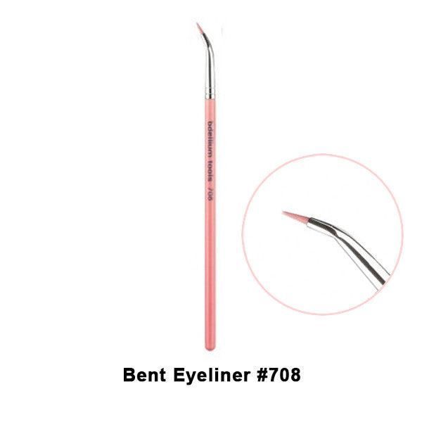 Bdellium Tools Pink Bambu Brushes for Eyes Eye Brushes 708 Bent Eyeliner (Pink)  