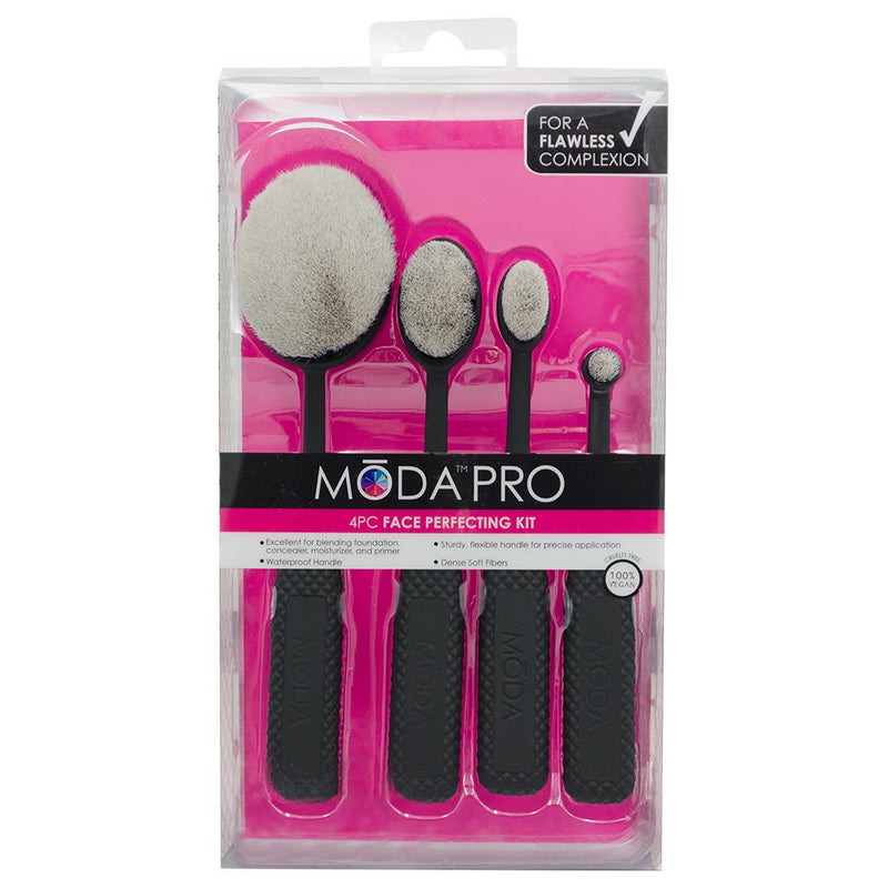 Royal and Langnickel MODA Pro 4pc Face Perfecting Kit - Black Brush Sets   