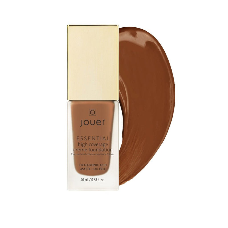 Jouer Essential High Coverage Crème Foundation Foundation Mahogany (LF) Deep skin with neutral undertones and subtle yellow tones  