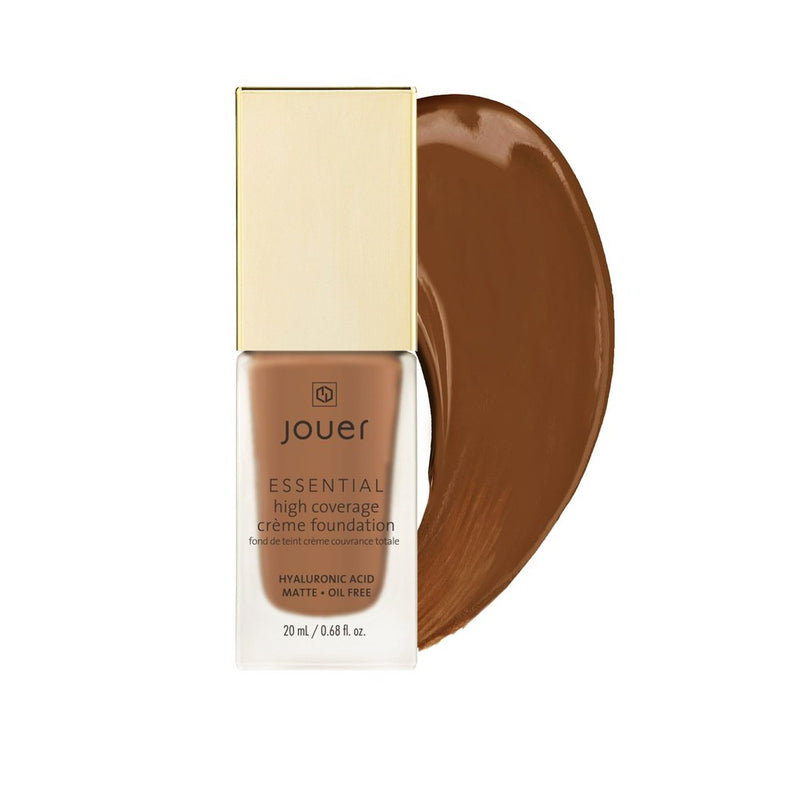 Jouer Essential High Coverage Crème Foundation Foundation Pecan (LF) Dark skin with neutral undertones and subtle yellow tones  