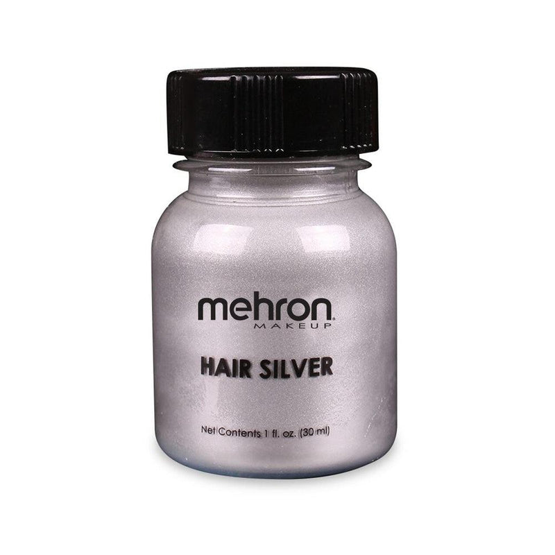 Mehron Hair White/Silver Hair FX 1oz with brush Hair Silver 