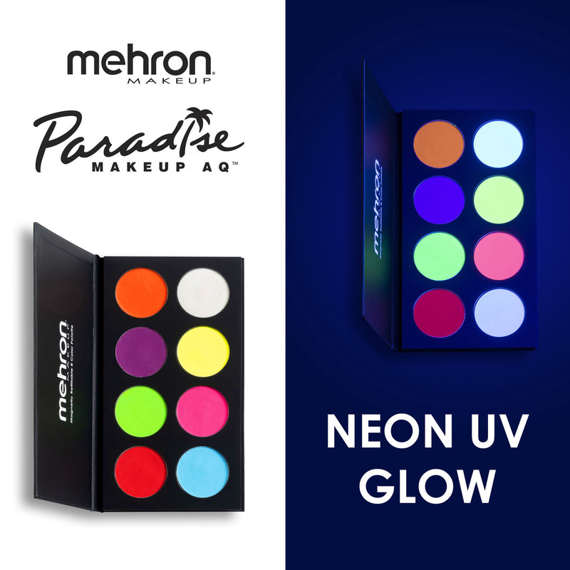 Water Activated Eyeliner Eyeshadow Palette UV Light Neon Reactive Glow In  Dark