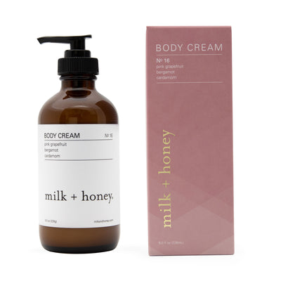 Milk + Honey Body Cream No. 16 (Pink Grapefruit, Bergamot, Cardamom) 8 oz Body Cream   