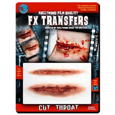 Tinsley Transfers Cut Throat - 3D FX Transfers Medium Prosthetic Transfers   