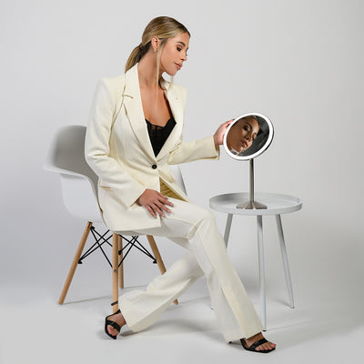 Ilios Lighting Rechargeable Round Table Mirror Makeup Mirror   