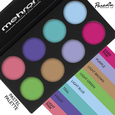 Mehron Paradise Makeup AQ 8 Color Palette Water Activated Palettes Pastel (808-PAL-P)  
