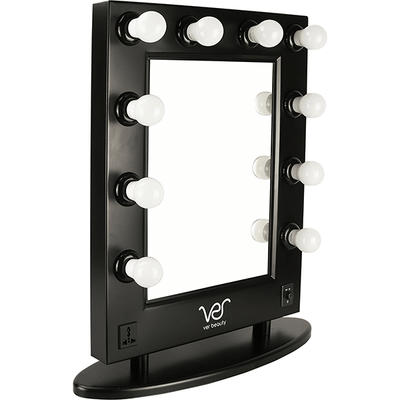 Just Case Ver Beauty LED Light Vanity Mirror w/Dimmer (VMR4512-PPAB Black) Mirrors   